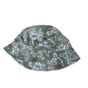 Dorfman Pacific Headware Sage Green hawaiian floral Bucket hat Size Medium